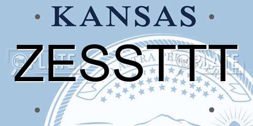 ZESSTTT Kansas License Plate