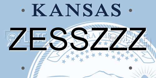 ZESSZZZ Kansas License Plate