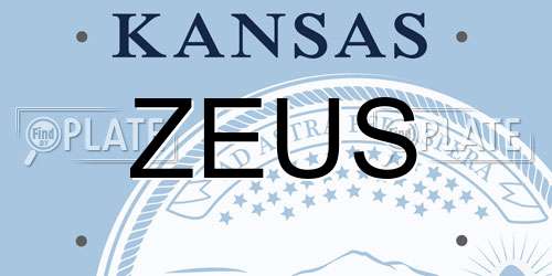 ZEUS Kansas License Plate
