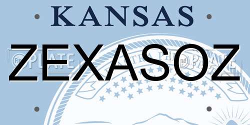 ZEXASOZ Kansas License Plate