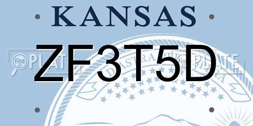 ZF3T5D Kansas License Plate