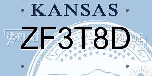 ZF3T8D Kansas License Plate