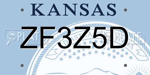 ZF3Z5D Kansas License Plate