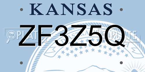 ZF3Z5Q Kansas License Plate
