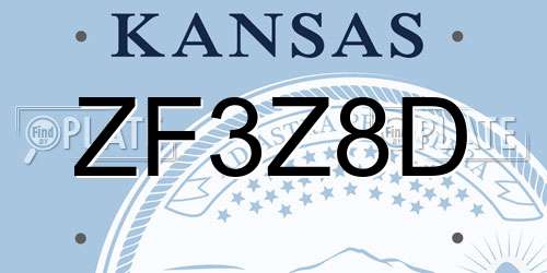 ZF3Z8D Kansas License Plate