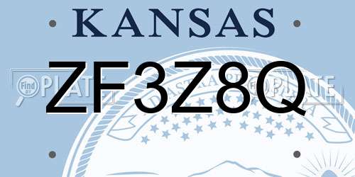 ZF3Z8Q Kansas License Plate