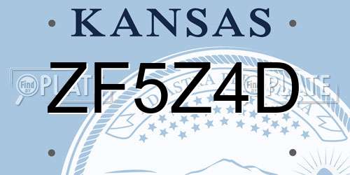 ZF5Z4D Kansas License Plate