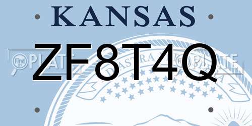 ZF8T4Q Kansas License Plate