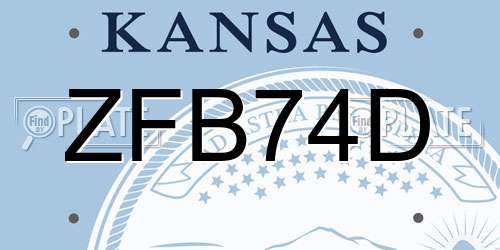 ZFB74D Kansas License Plate