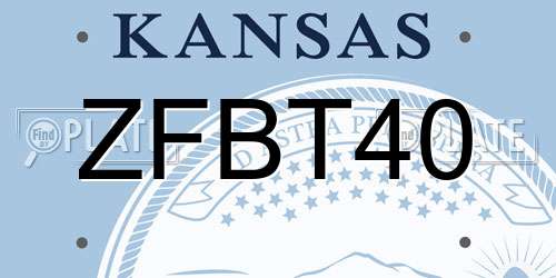 ZFBT40 Kansas License Plate