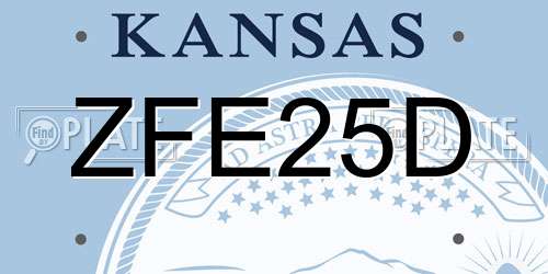 ZFE25D Kansas License Plate