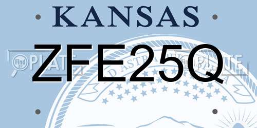 ZFE25Q Kansas License Plate