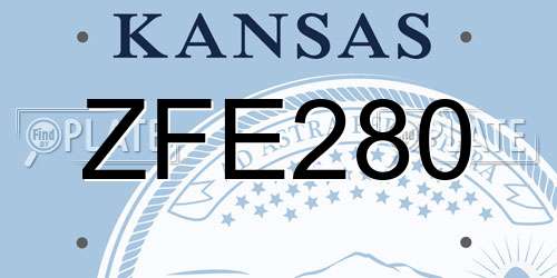 ZFE280 Kansas License Plate