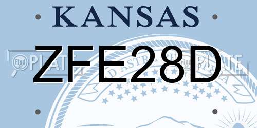 ZFE28D Kansas License Plate