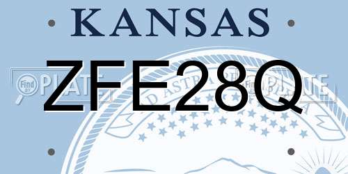 ZFE28Q Kansas License Plate