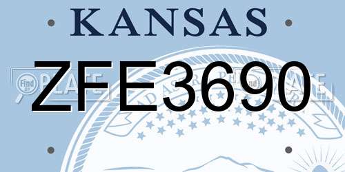 ZFE3690 Kansas License Plate