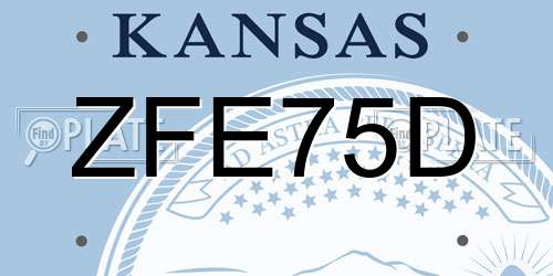 ZFE75D Kansas License Plate
