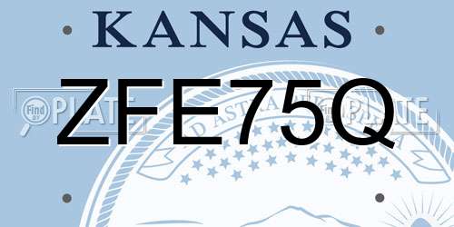 ZFE75Q Kansas License Plate
