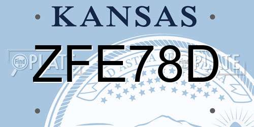 ZFE78D Kansas License Plate