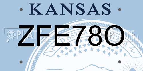 ZFE78O Kansas License Plate
