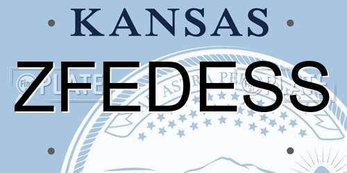 ZFEDESS Kansas License Plate