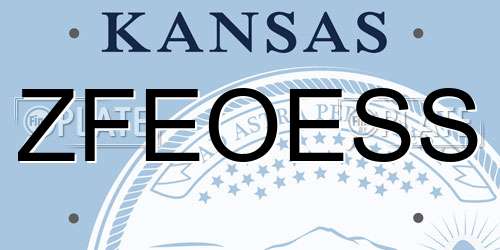 ZFEOESS Kansas License Plate