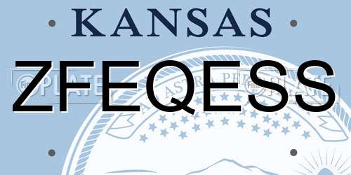 ZFEQESS Kansas License Plate