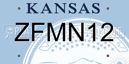 ZFMN12 Kansas License Plate