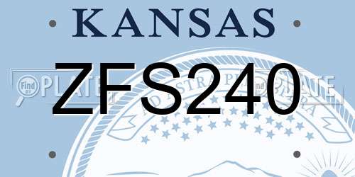 ZFS240 Kansas License Plate