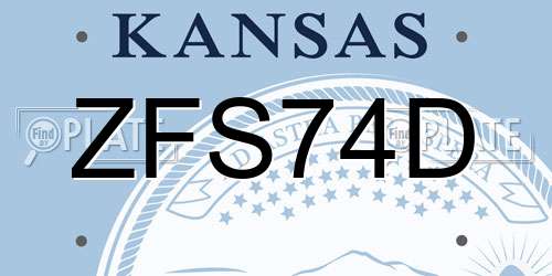 ZFS74D Kansas License Plate