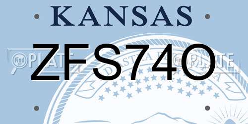 ZFS74O Kansas License Plate