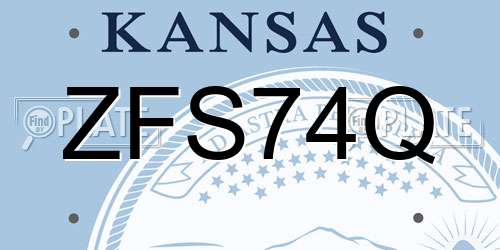 ZFS74Q Kansas License Plate