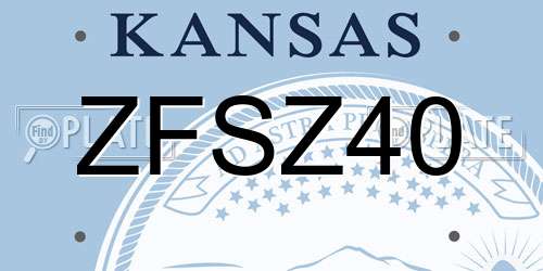 ZFSZ40 Kansas License Plate