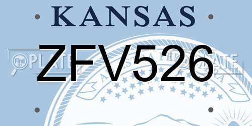 ZFV526 Kansas License Plate