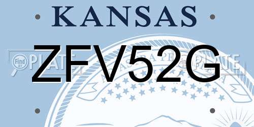 ZFV52G Kansas License Plate