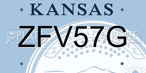 ZFV57G Kansas License Plate