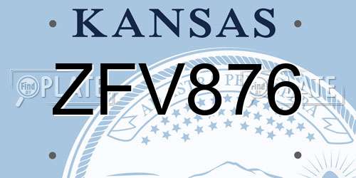 ZFV876 Kansas License Plate