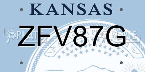 ZFV87G Kansas License Plate