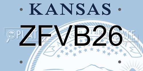 ZFVB26 Kansas License Plate