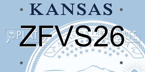 ZFVS26 Kansas License Plate