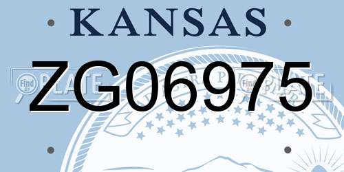 ZG06975 Kansas License Plate