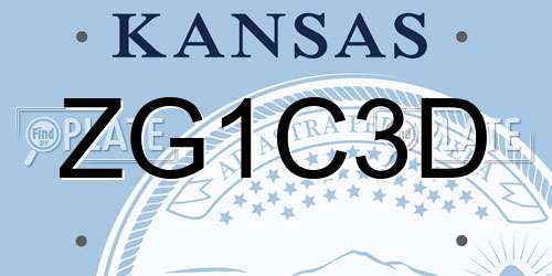 ZG1C3D Kansas License Plate