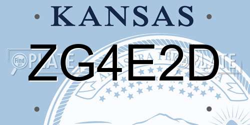 ZG4E2D Kansas License Plate