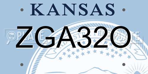 ZGA32O Kansas License Plate