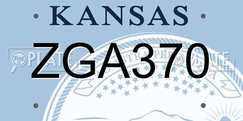 ZGA370 Kansas License Plate