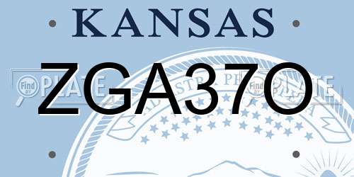 ZGA37O Kansas License Plate