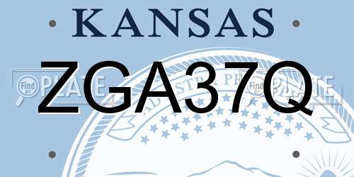 ZGA37Q Kansas License Plate