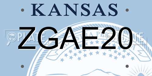 ZGAE20 Kansas License Plate