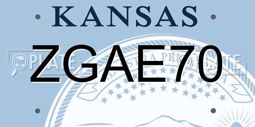 ZGAE70 Kansas License Plate