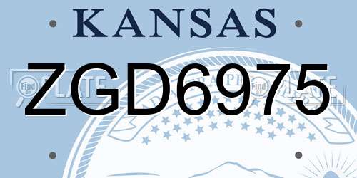 ZGD6975 Kansas License Plate
